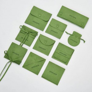 Factory wholesale Green Custom jewelry pouch From OTW packaging