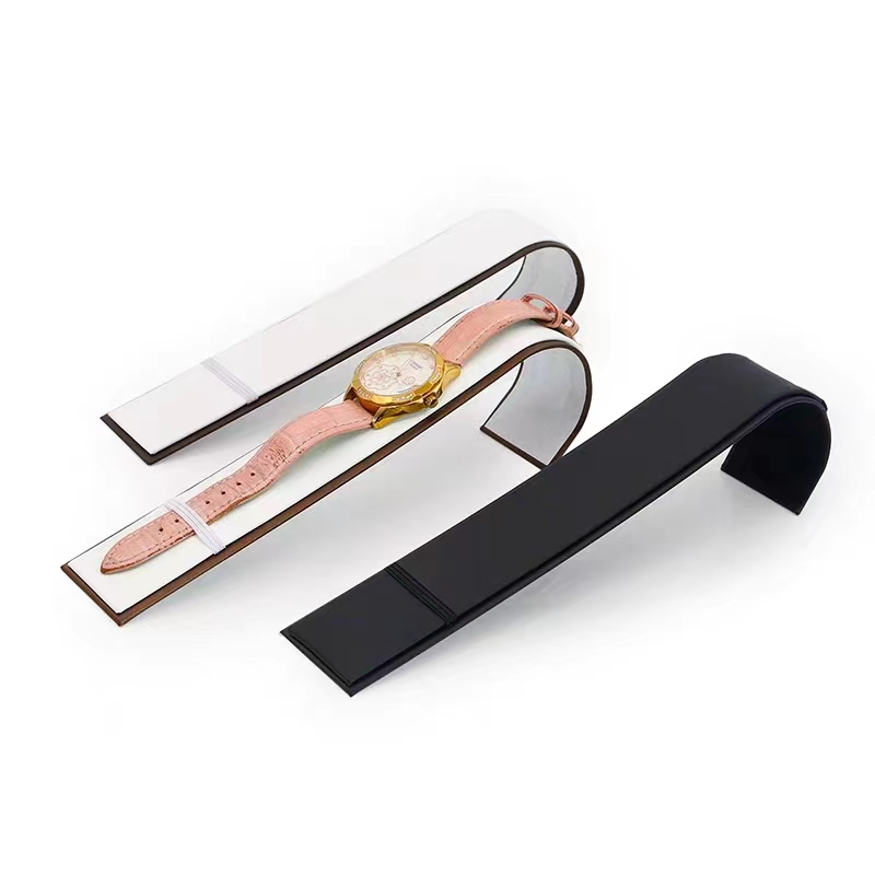 Popular Pu leather wrap metal display stand for watch